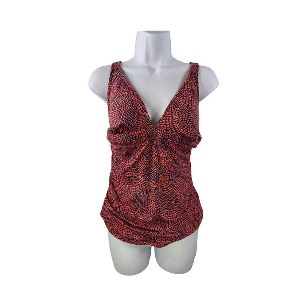 Title 9 Women’s Tankini Ruched Sides Navy & Orange Size Small